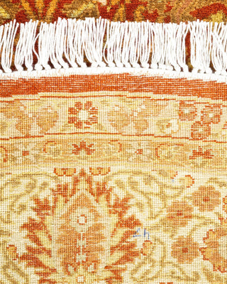 Traditional Mogul Orange Wool Area Rug 5' 1" x 5' 1" - Solo Rugs