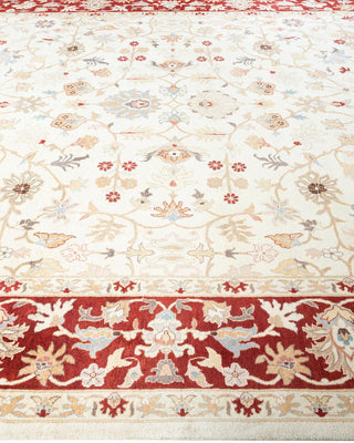 Traditional Mogul Ivory Wool Area Rug 9' 4" x 12' 1" - Solo Rugs