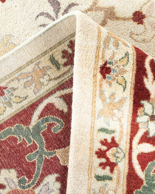 Traditional Mogul Ivory Wool Area Rug 9' 4" x 12' 1" - Solo Rugs