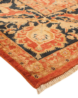Traditional Mogul Orange Wool Area Rug 10' 1" x 13' 10" - Solo Rugs