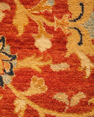 Traditional Mogul Orange Wool Area Rug 10' 1" x 13' 10" - Solo Rugs