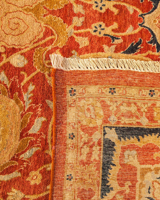 Traditional Mogul Orange Wool Area Rug 10' 1" x 13' 10" - Solo Rugs