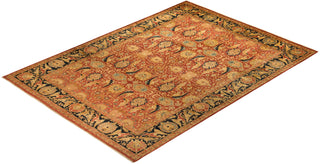 Traditional Mogul Orange Wool Area Rug 10' 1" x 13' 10" - Solo Rugs