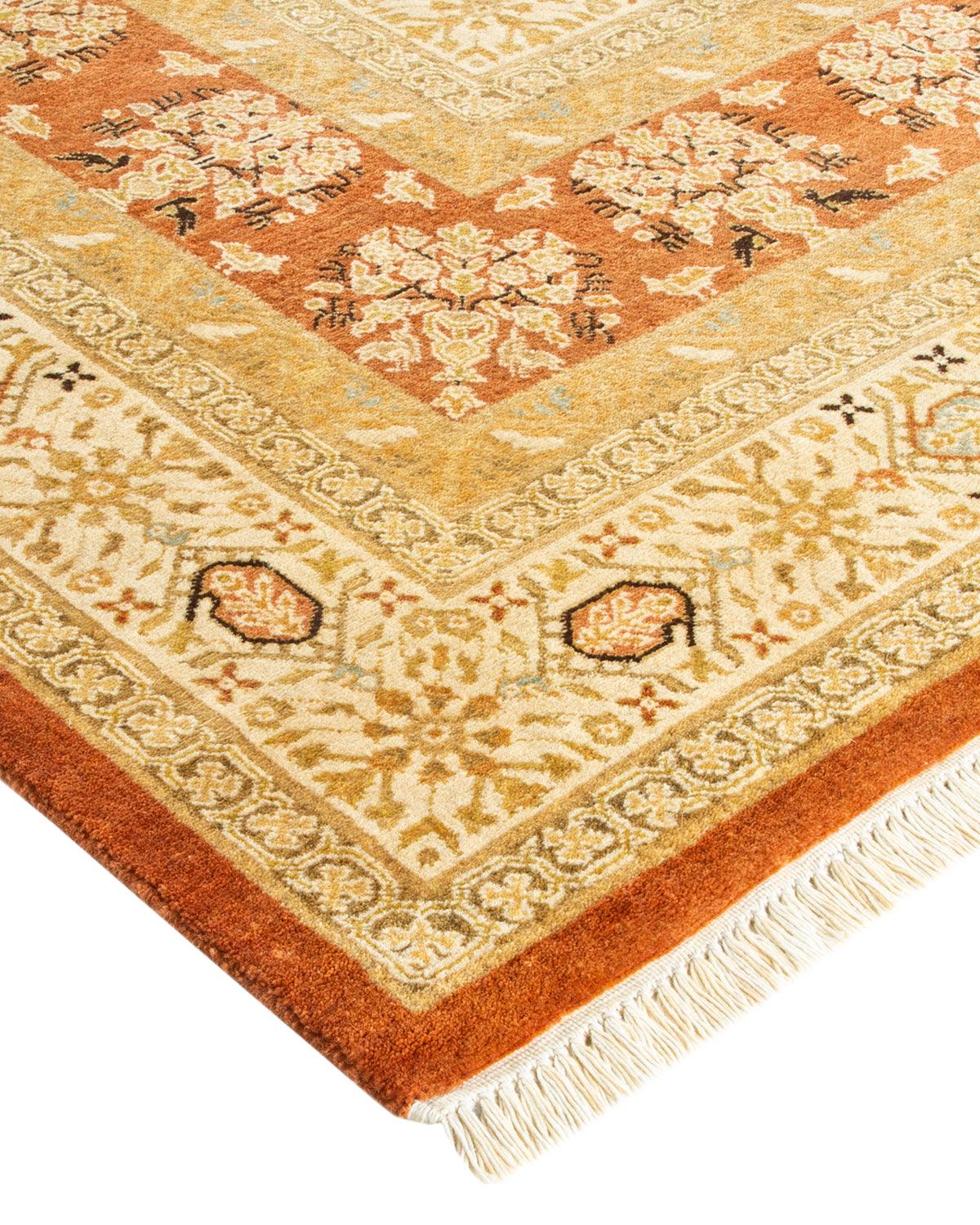 Traditional Mogul Brown Wool Runner 9' 3" x 16' 0" - Solo Rugs