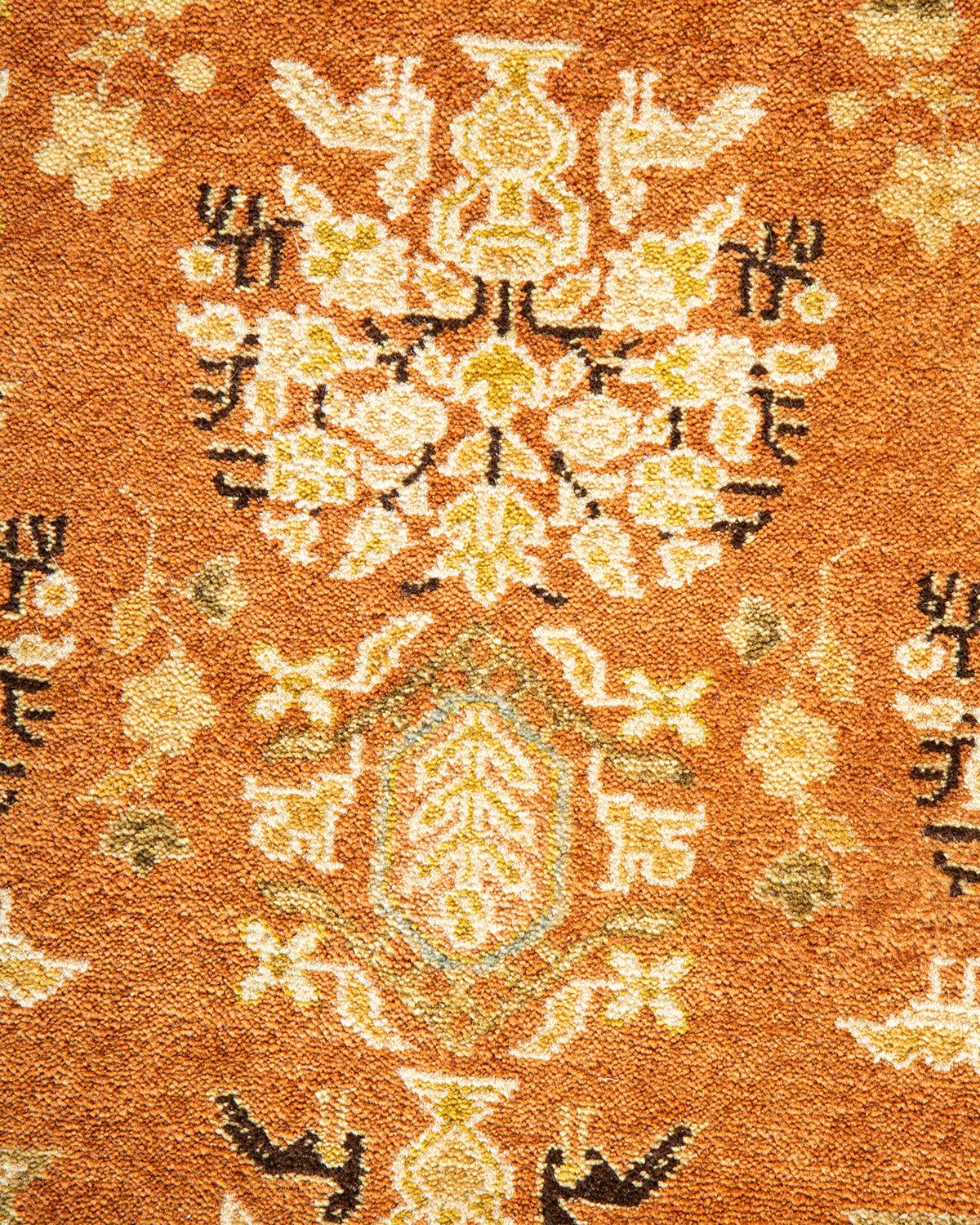 Traditional Mogul Brown Wool Runner 9' 3" x 16' 0" - Solo Rugs