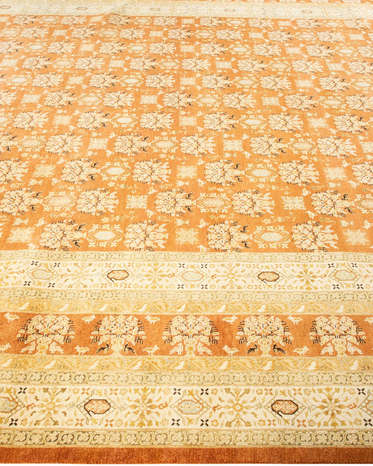 Traditional Mogul Brown Wool Runner 9' 3" x 16' 0" - Solo Rugs