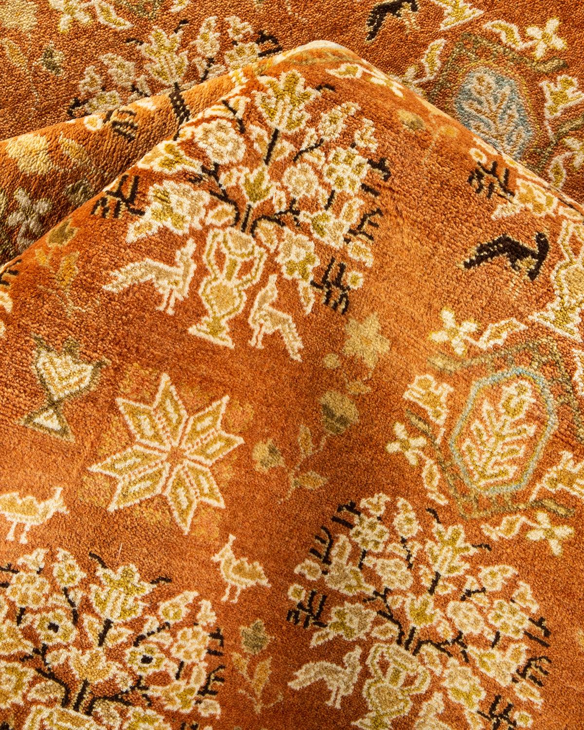 Traditional Mogul Brown Wool Runner 9' 3" x 16' 0" - Solo Rugs