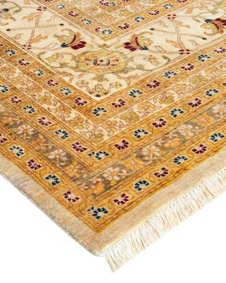Traditional Mogul Ivory Wool Area Rug 9' 2" x 11' 9" - Solo Rugs