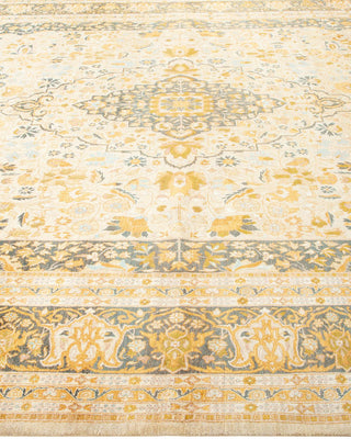 Traditional Mogul Ivory Wool Area Rug 9' 3" x 11' 10" - Solo Rugs