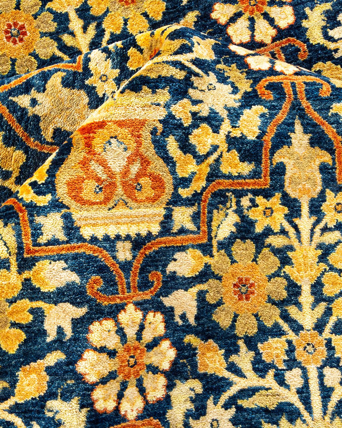 Traditional Mogul Blue Wool Area Rug 8' 2" x 10' 10" - Solo Rugs
