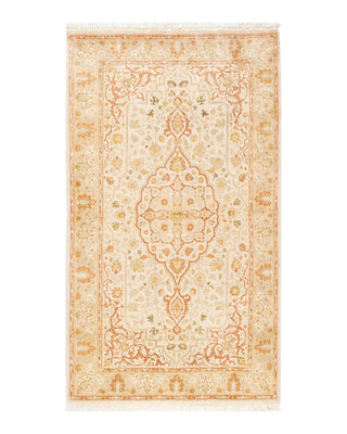 Traditional Mogul Ivory Wool Area Rug 3' 2" x 5' 7" - Solo Rugs