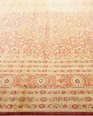 Traditional Mogul Orange Wool Area Rug 9' 3" x 12' 2" - Solo Rugs