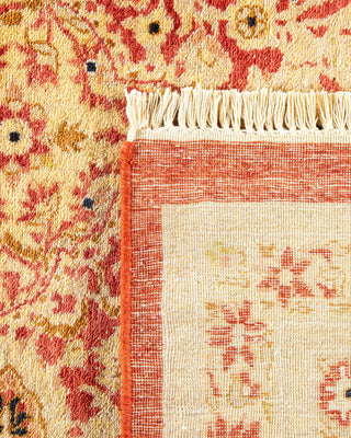 Traditional Mogul Orange Wool Area Rug 9' 3" x 12' 2" - Solo Rugs