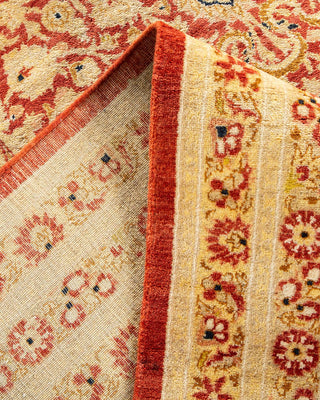 Traditional Mogul Orange Wool Area Rug 9' 3" x 12' 2" - Solo Rugs