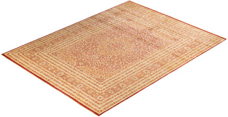 Traditional Mogul Orange Wool Area Rug 9' 3" x 12' 2" - Solo Rugs