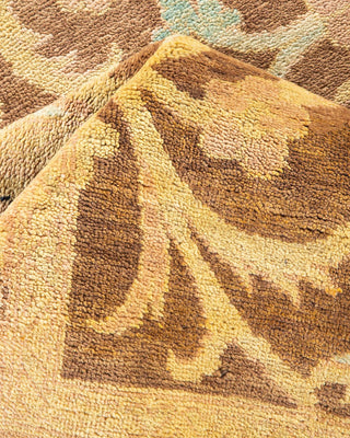 Contemporary Eclectic Brown Wool Area Rug 9' 3" x 12' 4" - Solo Rugs