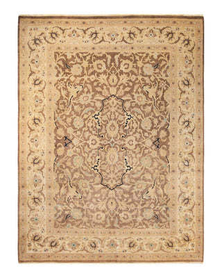 Contemporary Eclectic Brown Wool Area Rug 9' 3" x 12' 4" - Solo Rugs