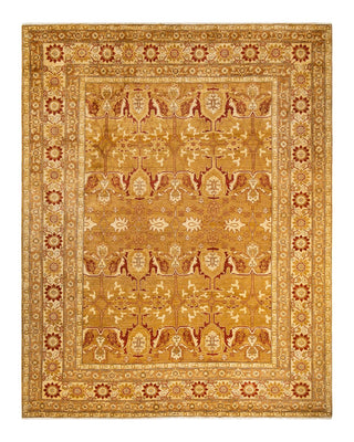 Contemporary Eclectic Yellow Wool Area Rug 9' 4" x 12' 1" - Solo Rugs