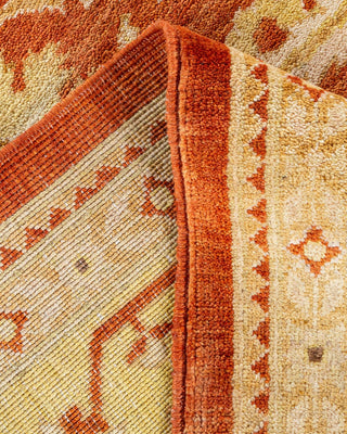 Contemporary Eclectic Orange Wool Area Rug 8' 2" x 10' 1" - Solo Rugs