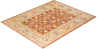 Contemporary Eclectic Orange Wool Area Rug 8' 2" x 10' 1" - Solo Rugs