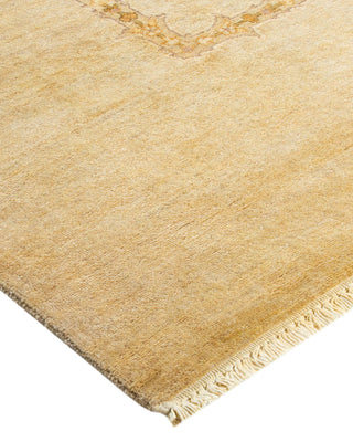 Contemporary Eclectic Ivory Wool Area Rug 9' 2" x 12' 2" - Solo Rugs