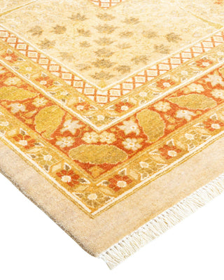 Traditional Mogul Ivory Wool Area Rug 9' 2" x 11' 10" - Solo Rugs