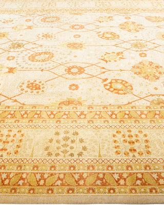 Traditional Mogul Ivory Wool Area Rug 9' 2" x 11' 10" - Solo Rugs