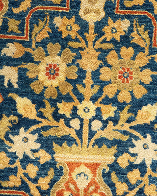 Traditional Mogul Blue Wool Area Rug 9' 3" x 11' 10" - Solo Rugs