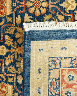 Traditional Mogul Blue Wool Area Rug 9' 3" x 11' 10" - Solo Rugs