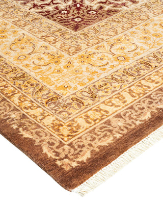 Traditional Mogul Brown Wool Area Rug 9' 4" x 12' 7" - Solo Rugs
