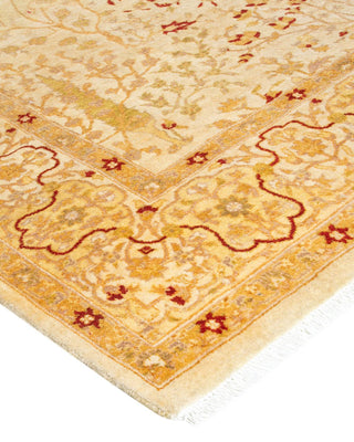 Traditional Mogul Ivory Wool Area Rug 4' 7" x 6' 10" - Solo Rugs