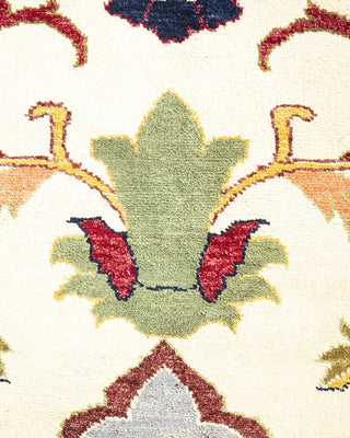 Traditional Mogul Ivory Wool Area Rug 9' 0" x 12' 5" - Solo Rugs