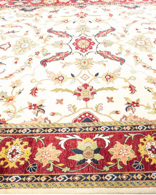 Traditional Mogul Ivory Wool Area Rug 9' 0" x 12' 5" - Solo Rugs
