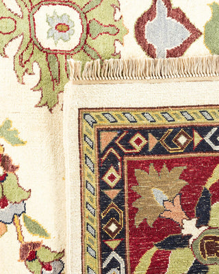 Traditional Mogul Ivory Wool Area Rug 9' 0" x 12' 5" - Solo Rugs