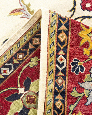 Traditional Mogul Ivory Wool Area Rug 9' 0" x 12' 5" - Solo Rugs