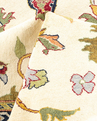 Traditional Mogul Ivory Wool Area Rug 9' 0" x 12' 5" - Solo Rugs