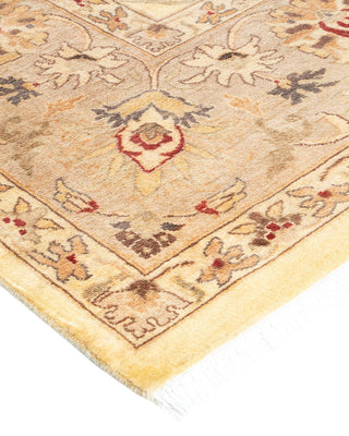 Traditional Mogul Ivory Wool Area Rug 9' 3" x 12' 3" - Solo Rugs
