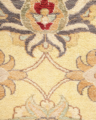 Traditional Mogul Ivory Wool Area Rug 9' 3" x 12' 3" - Solo Rugs
