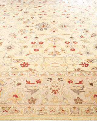 Traditional Mogul Ivory Wool Area Rug 9' 3" x 12' 3" - Solo Rugs
