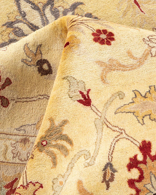 Traditional Mogul Ivory Wool Area Rug 9' 3" x 12' 3" - Solo Rugs
