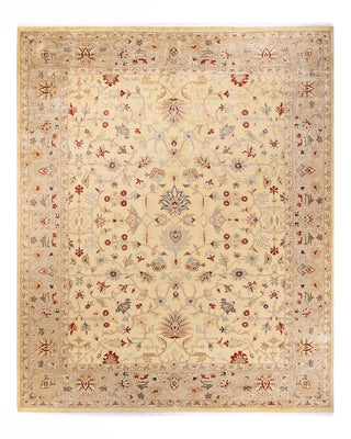 Traditional Mogul Ivory Wool Area Rug 9' 3" x 12' 3" - Solo Rugs