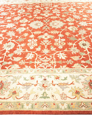 Traditional Mogul Red Wool Area Rug 9' 2" x 12' 3" - Solo Rugs