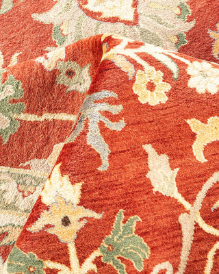 Traditional Mogul Red Wool Area Rug 9' 2" x 12' 3" - Solo Rugs