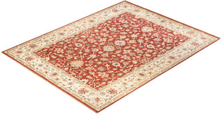 Traditional Mogul Red Wool Area Rug 9' 2" x 12' 3" - Solo Rugs