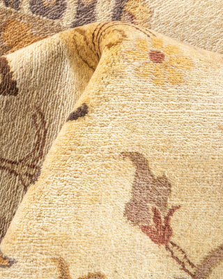 Traditional Mogul Ivory Wool Area Rug 9' 3" x 12' 3" - Solo Rugs
