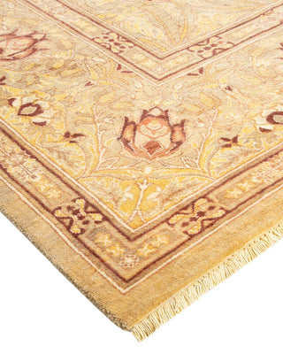 Contemporary Eclectic Ivory Wool Area Rug 9' 2" x 11' 9" - Solo Rugs