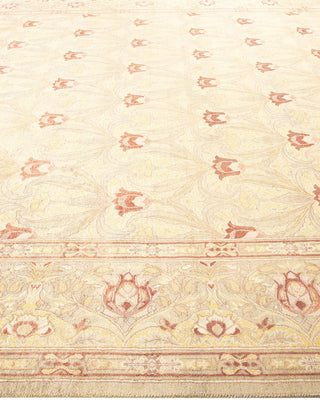 Contemporary Eclectic Ivory Wool Area Rug 9' 2" x 11' 9" - Solo Rugs