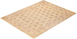 Contemporary Eclectic Ivory Wool Area Rug 9' 2" x 11' 9" - Solo Rugs