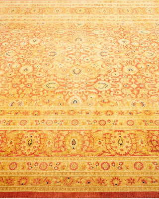 Traditional Mogul Orange Wool Area Rug 6' 2" x 9' 2" - Solo Rugs