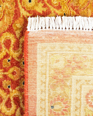 Traditional Mogul Orange Wool Area Rug 6' 2" x 9' 2" - Solo Rugs